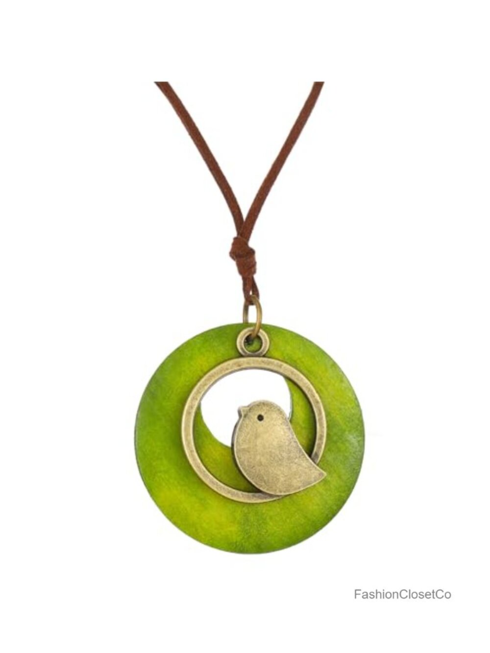 Handmade Boho Leather Cord Choker Necklace Bird Alloy Pendant Adjustable